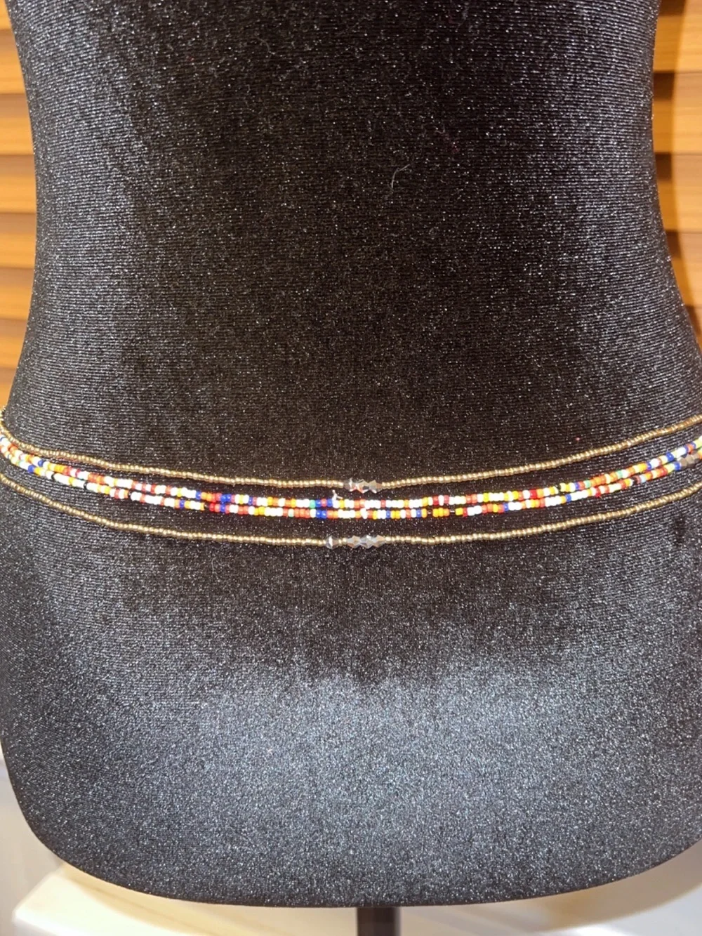 Handmade Beaded Belly Chain, Multicolor Elastic Waist Beads, Layered Boho Body
